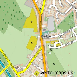 Street map sample of Birdwell, South Yorkshire