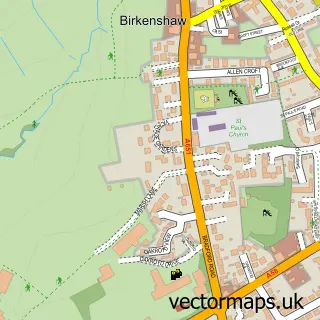 Street map sample of Birkenshaw, West Yorkshire