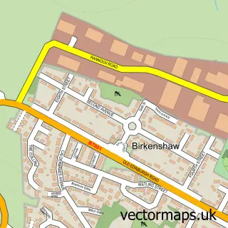 Street map sample of Birkenshaw, Lanarkshire