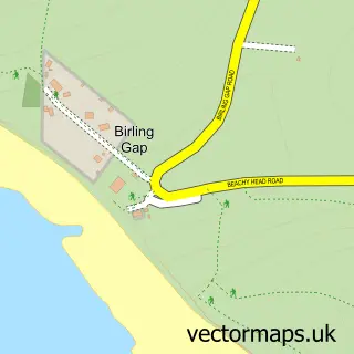 Street map sample of Birling Gap, East Sussex