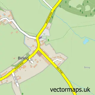 Street map sample of Birling, Kent