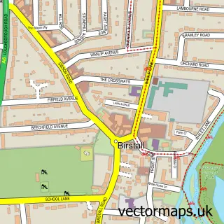 Street map sample of Birstall, Leicestershire