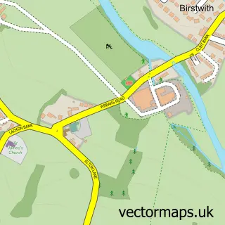 Street map sample of Birstwith, North Yorkshire
