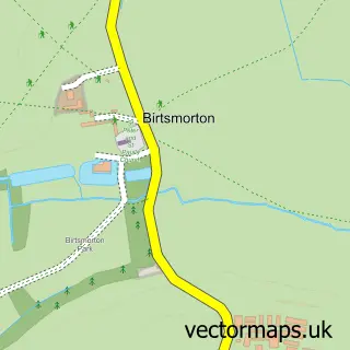 Street map sample of Birtsmorton, Worcestershire