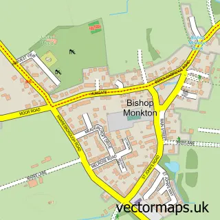 Street map sample of Bishop Monkton, North Yorkshire