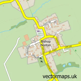 Street map sample of Bishop Norton, Lincolnshire