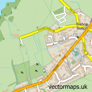 Street map sample of Bishop Sutton, Somerset