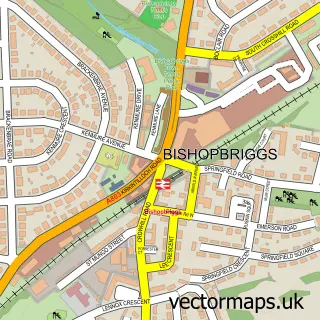 Street map sample of Bishopbriggs, Dunbartonshire