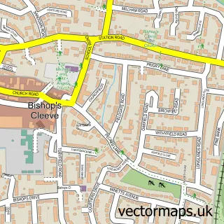 Street map sample of Bishop's Cleeve, Gloucestershire