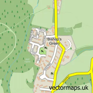Street map sample of Bishops Green, Hampshire