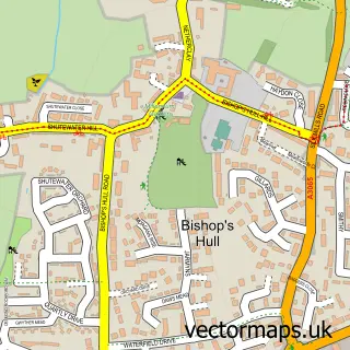 Street map sample of Bishop's Hull, Somerset
