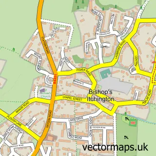 Street map sample of Bishop's Itchington, Warwickshire