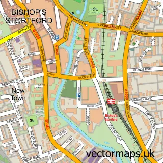 Street map sample of Bishop's Stortford, Hertfordshire