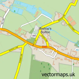 Street map sample of Bishop's Sutton, Hampshire