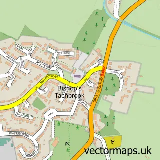 Street map sample of Bishop's Tachbrook, Warwickshire