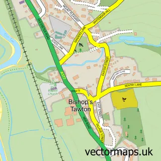 Street map sample of Bishop's Tawton, Devon