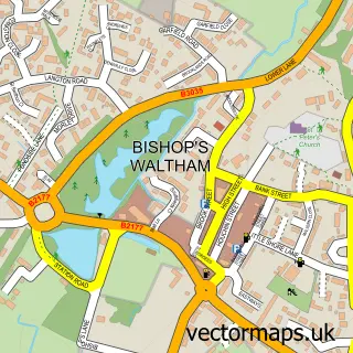 Street map sample of Bishop's Waltham, Hampshire