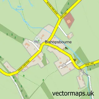 Street map sample of Bishopsbourne, Kent