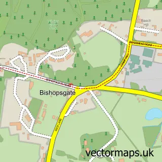 Street map sample of Bishopsgate, Surrey