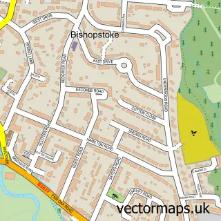 Street map sample of Bishopstoke, Hampshire