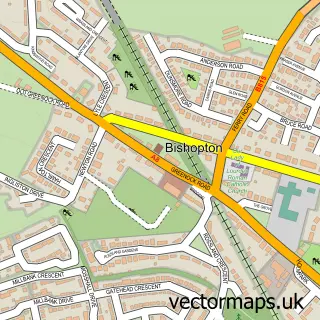 Street map sample of Bishopton, Renfrewshire