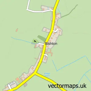 Street map sample of Bishton, Gwent