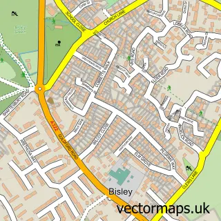 Street map sample of Bisley, Surrey