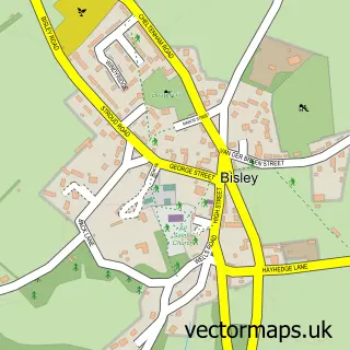 Street map sample of Bisley, Gloucestershire