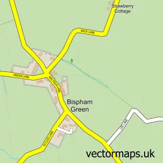 Street map sample of Bispham Green, Lancashire