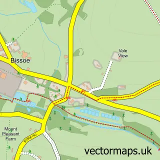 Street map sample of Bissoe, Cornwall