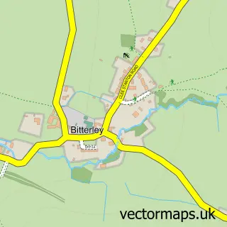 Street map sample of Bitterley, Shropshire