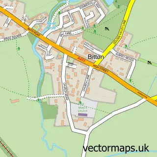 Street map sample of Bitton, Gloucestershire