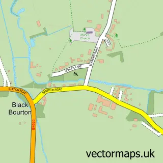 Street map sample of Black Bourton, Oxfordshire
