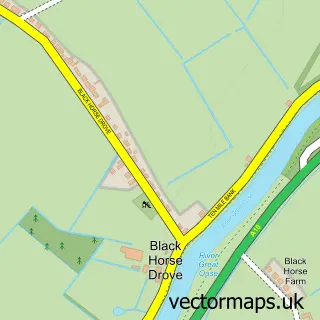 Street map sample of Black Horse Drove, Cambridgeshire