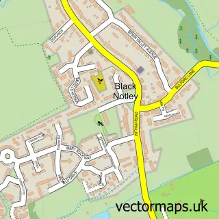 Street map sample of Black Notley, Essex