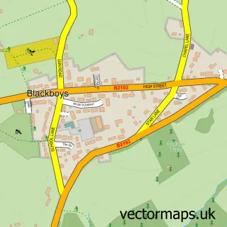Street map sample of Blackboys, East Sussex