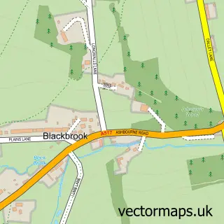 Street map sample of Blackbrook, Derbyshire