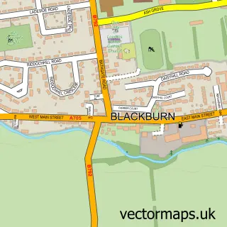 Street map sample of Blackburn, West Lothian