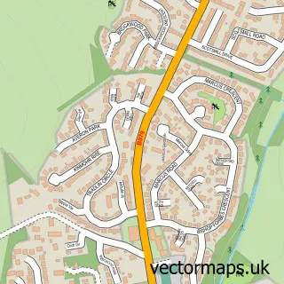 Street map sample of Blackburn, Aberdeenshire