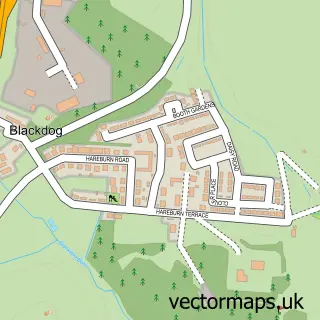 Street map sample of Blackdog, Aberdeenshire