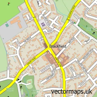 Street map sample of Blackfield, Hampshire