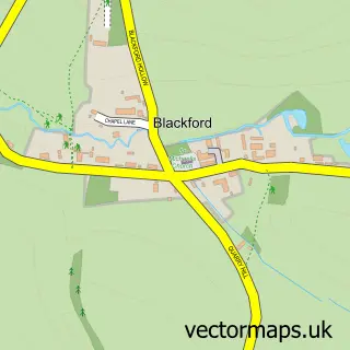 Street map sample of Blackford, Somerset