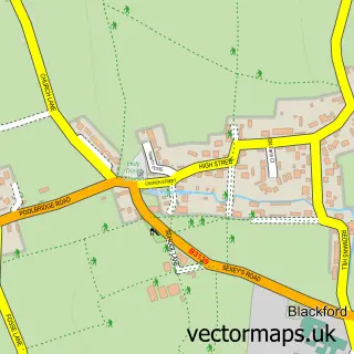 Street map sample of Blackford, Somerset