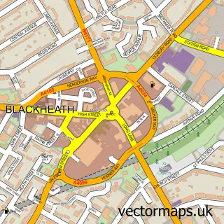Street map sample of Blackheath, West Midlands