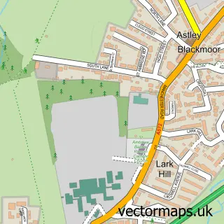 Street map sample of Blackmoor, Greater Manchester