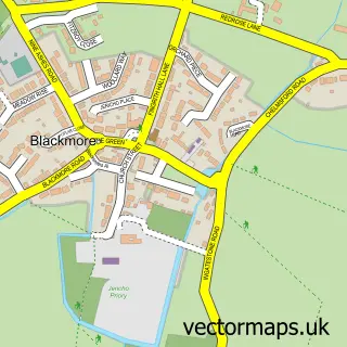 Street map sample of Blackmore, Essex
