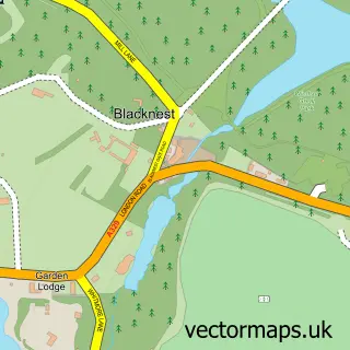 Street map sample of Blacknest, Berkshire