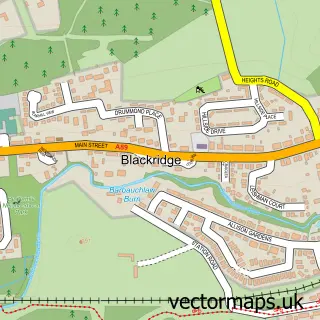 Street map sample of Blackridge, West Lothian