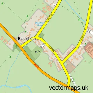 Street map sample of Blackthorn, Oxfordshire