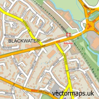 Street map sample of Blackwater, Hampshire